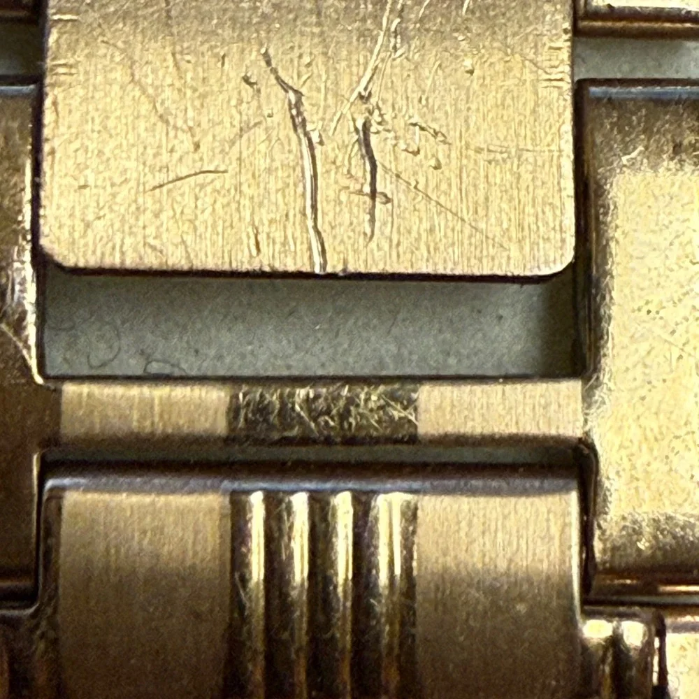 Vintage Armitron Gold Tone Rectangular Watch Quartz Water‎ Resist 100 Works!